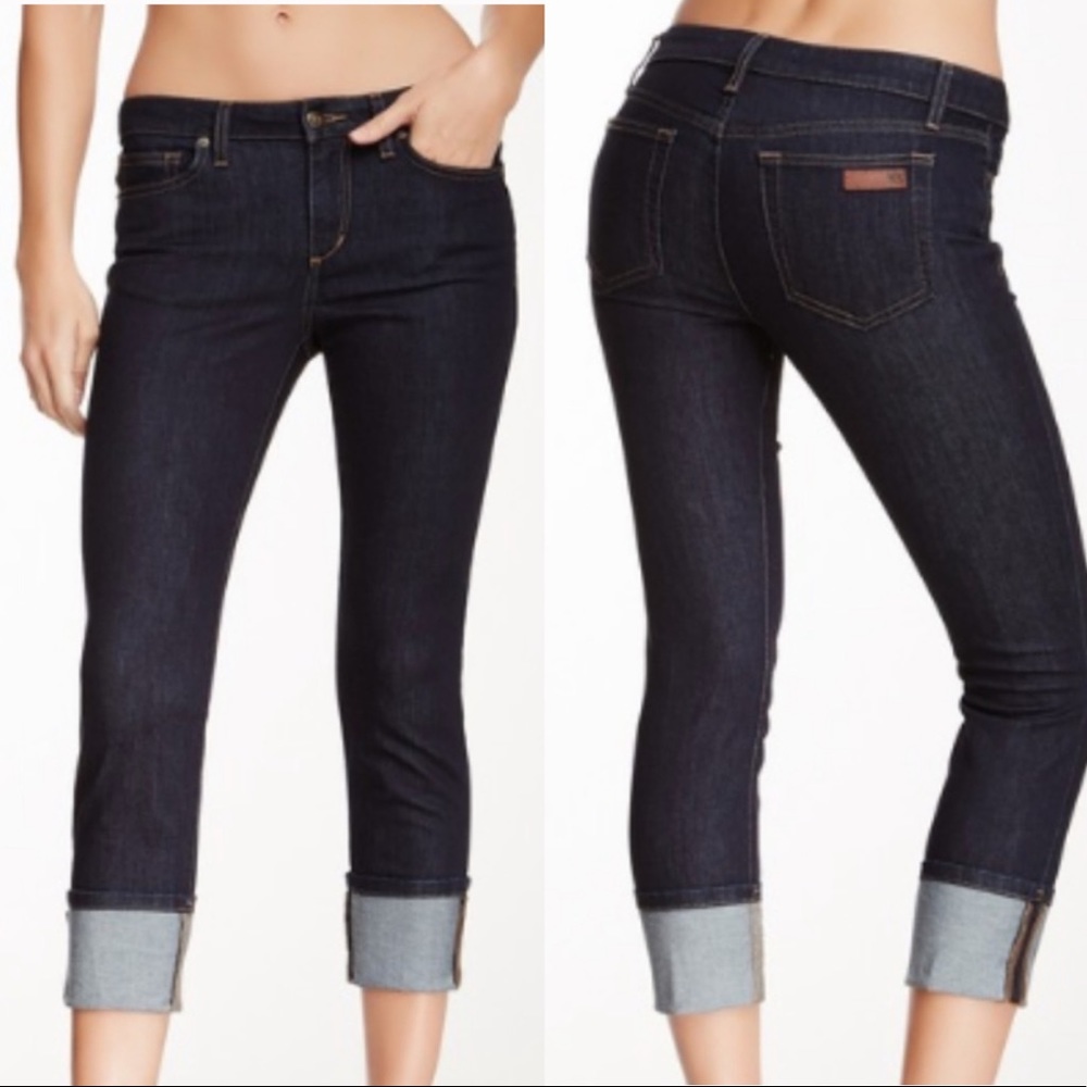 Joe Jeans Alyssa Cropped Cuffed Jeans Dark Wash 25